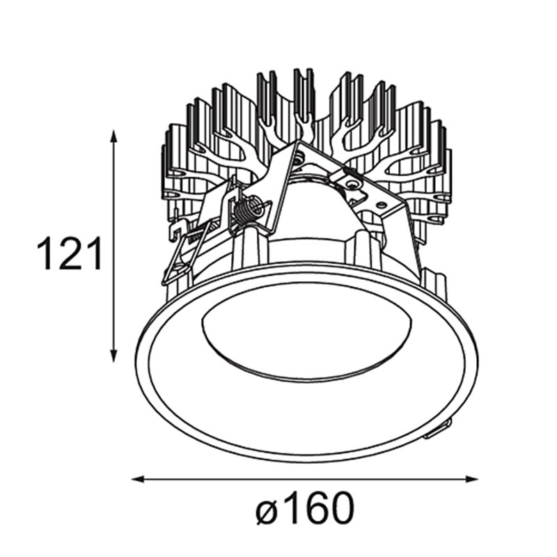 Modular Smart Cake Recessed 160 1x IP55 Diffuse LED DE | Inbouwspot