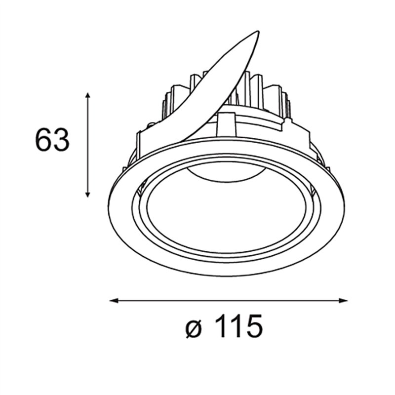 Modular Smart Lotis Recessed Adjustable 115 1x LED DE | Inbouwspot