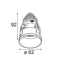 Modular Tetrix Straight Recessed 62 1x IP55 LED DE | Recessed spot