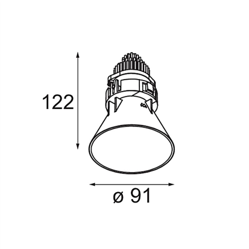 Modular Tetrix Cone Recessed 90 1x IP55 LED DE | Inbouwspot