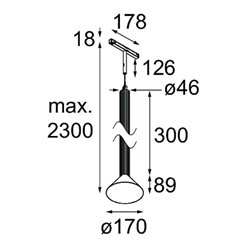 Modular Extruded Track 48V Suspended 46 300 1x LED | Track lighting fixture