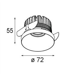 Modular Kup Recessed 72 1x IP55 LED DE | Recessed spot