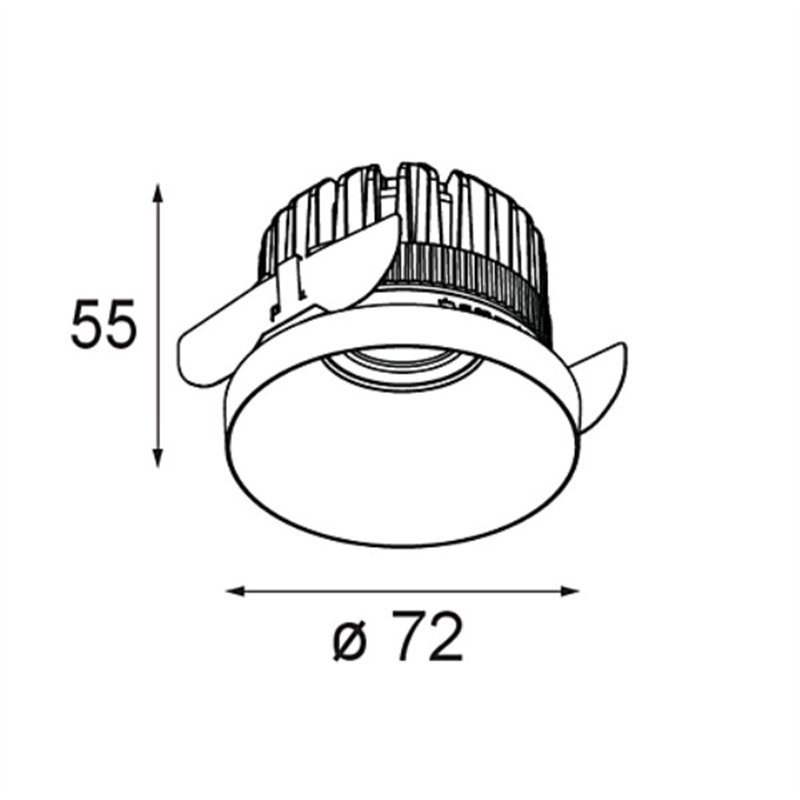 Modular Kup Recessed 72 1x IP55 LED DE | Inbouwspot