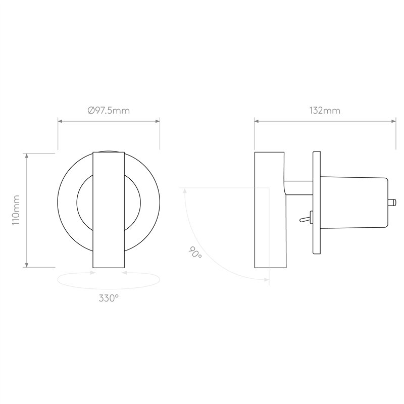 Astro Enna Recess Switched LED | Wandlamp