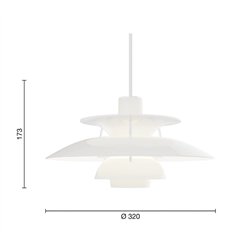 Louis Poulsen PH 5 White (opal) Suspension lamp - Outlet