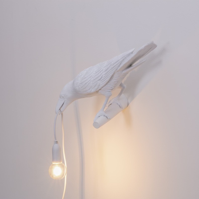 SELETTI Vogel lamp Links Indoor Wit