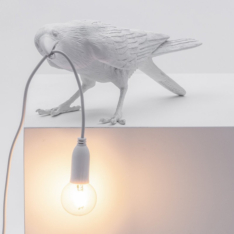SELETTI Vogel lamp Spelend Indoor Wit