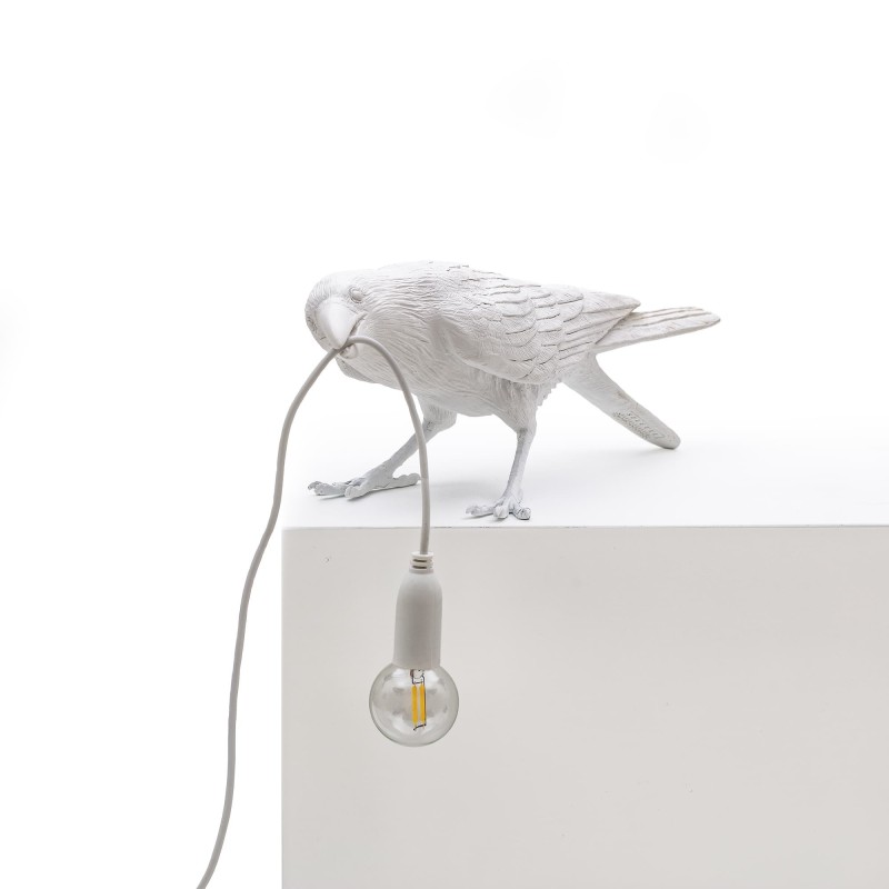 SELETTI Vogel lamp Spelend Indoor Wit