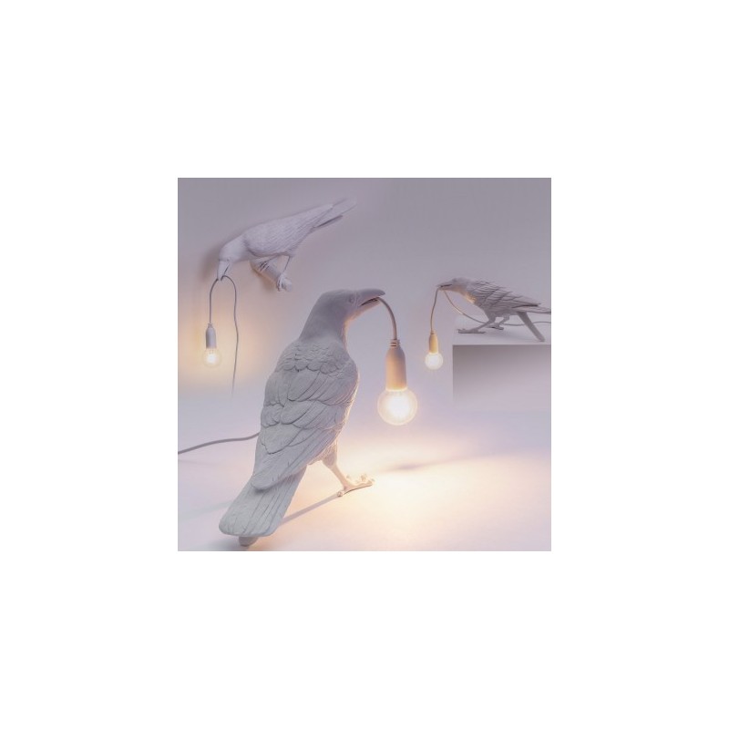 SELETTI Vogel lamp Spelend Indoor Wit