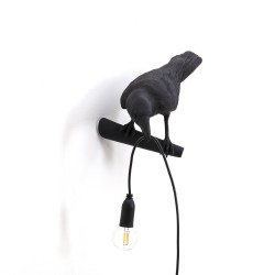 SELETTI Bird Lamp  Left Outdoor Black