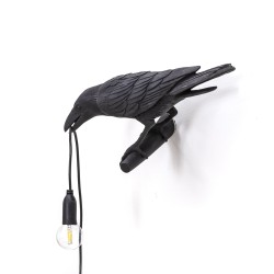 SELETTI Bird Lamp  Left Outdoor Black