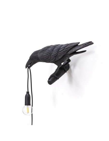 SELETTI Vogel lamp Links Outdoor Zwart