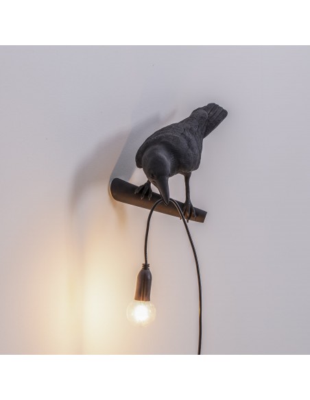 SELETTI Vogel lamp Links Indoor Zwart