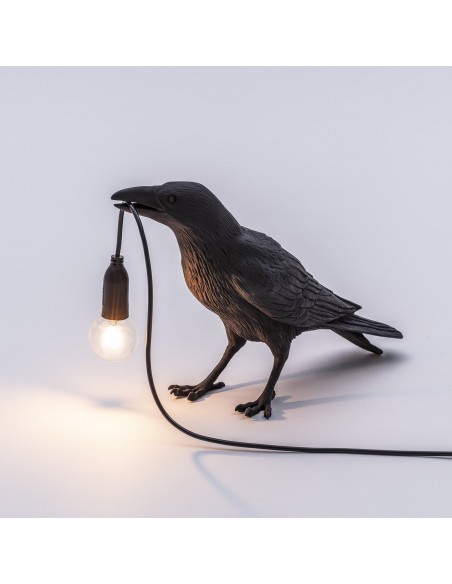 SELETTI Vogel lamp Wachtend Indoor Zwart