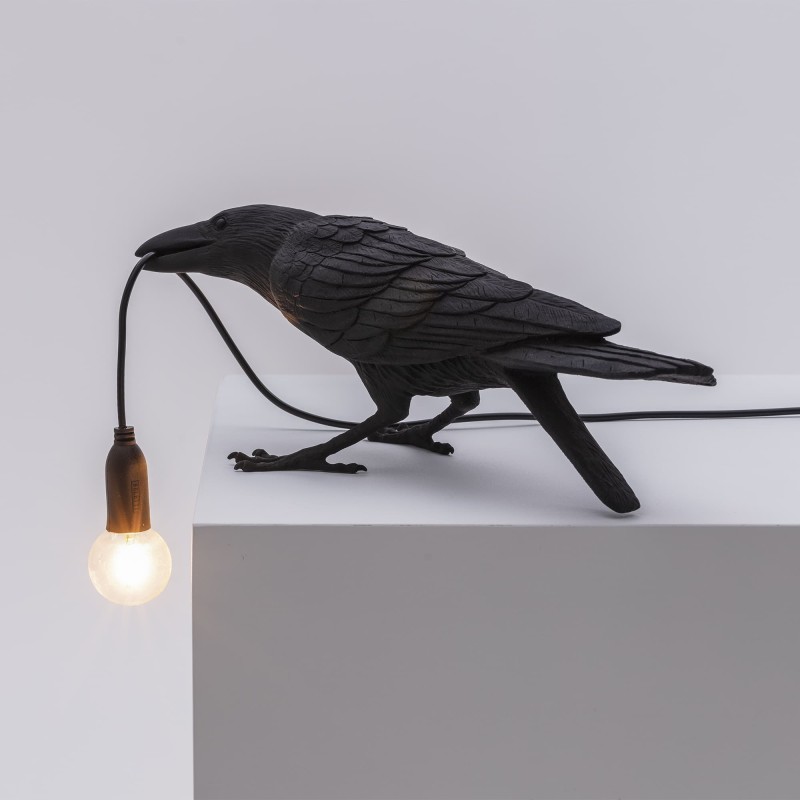 SELETTI Vogel lamp Spelend Indoor Zwart
