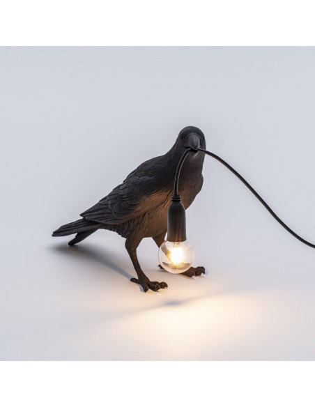 SELETTI Vogel lamp Wachtend Outdoor Zwart