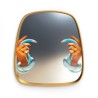 SELETTI Toiletpaper mirror with golden frame - hand - snakes