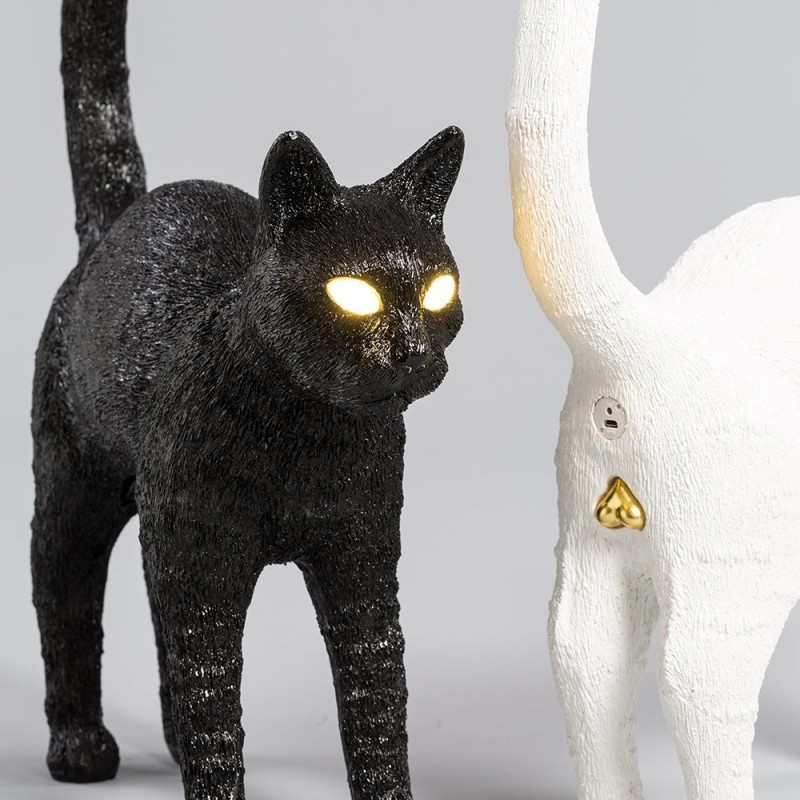 SELETTI The Jobby Kat Lamp Zwart