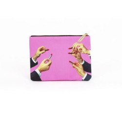 SELETTI Toiletpaper Beauty case "square" 21x15,5 - LIPSTICKS PINK