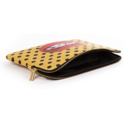 SELETTI Toiletpaper printed pu laptop bag - shit