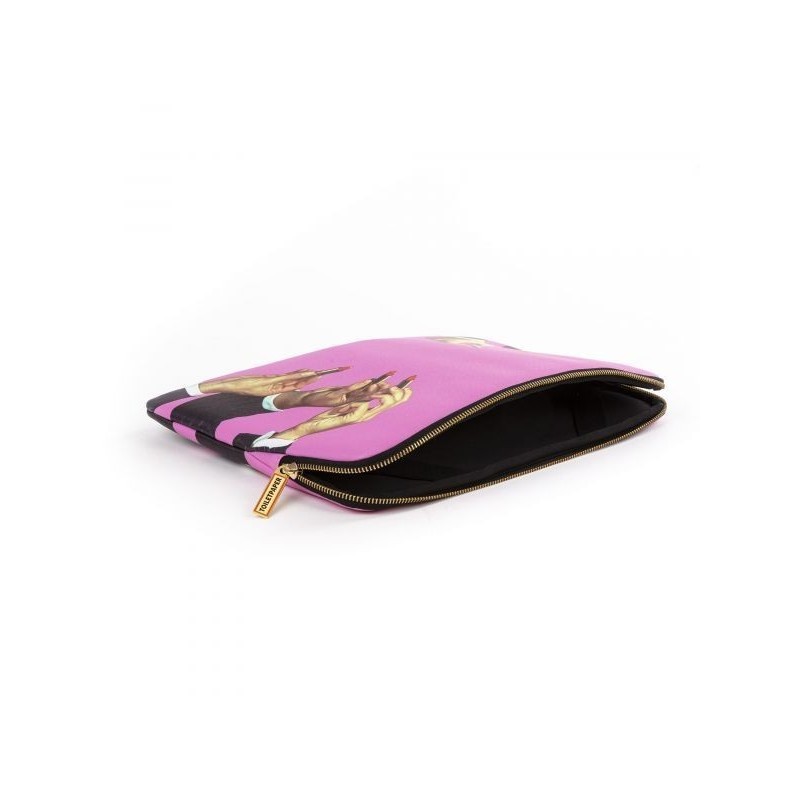 SELETTI Toiletpaper bedrukte laptoptas - lippenstift roze