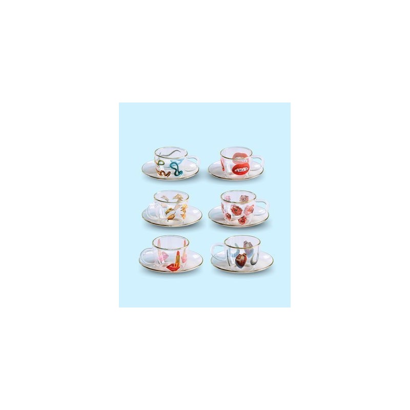 SELETTI Toiletpaper glazen koffieset - I love you