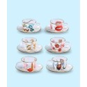 SELETTI Toiletpaper glazen koffieset - rozen