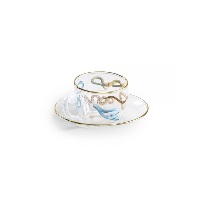 SELETTI Toiletpaper glazen koffieset - slangen