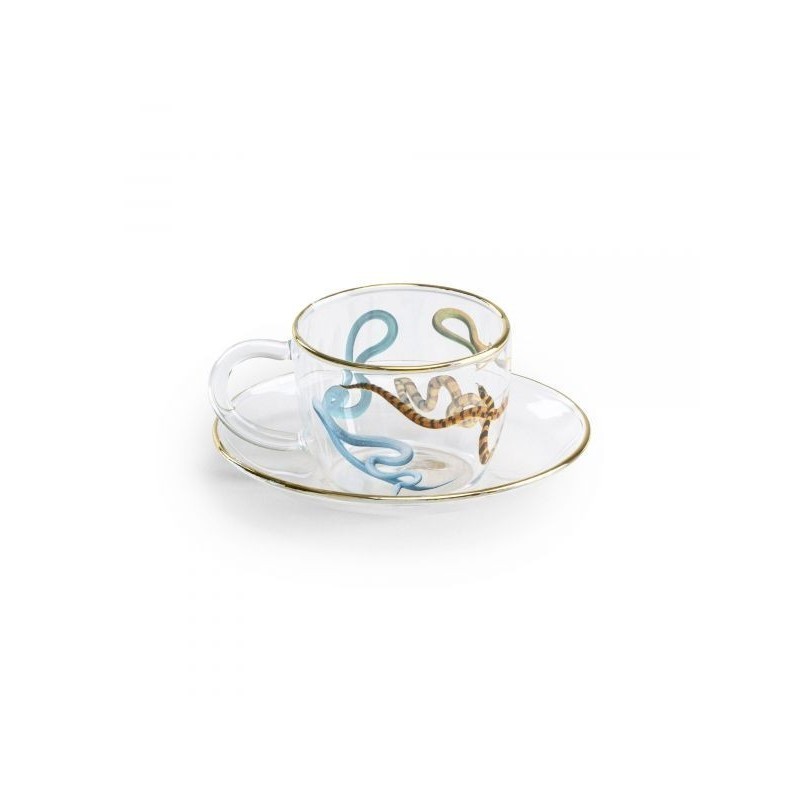 SELETTI Toiletpaper glazen koffieset - slangen
