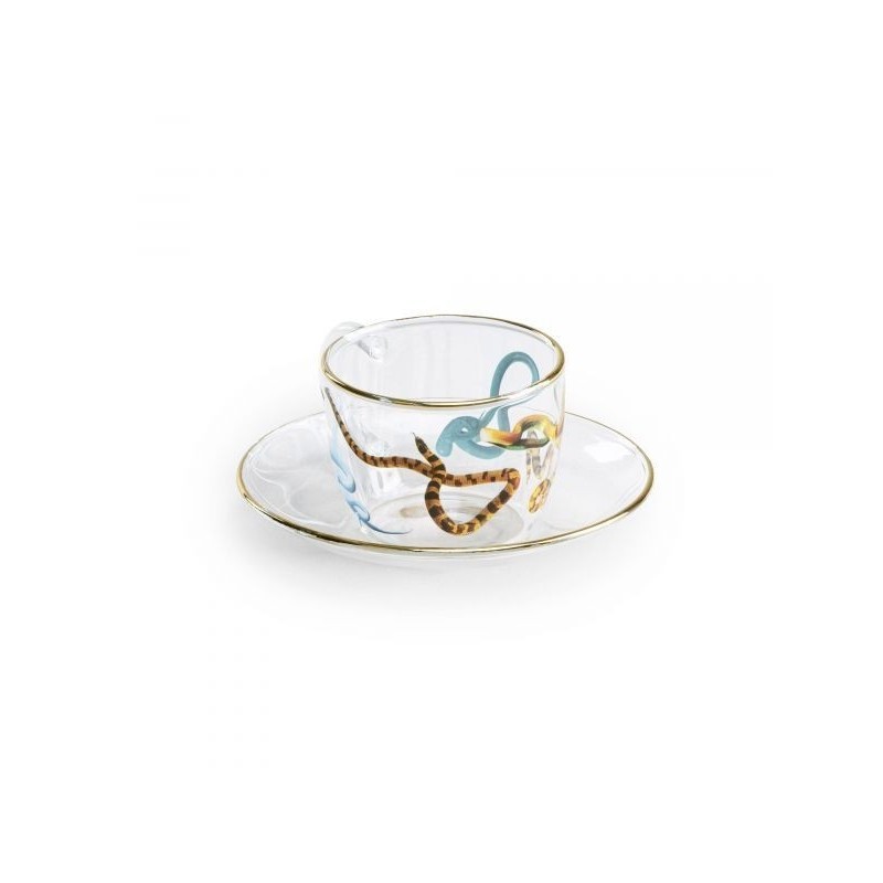 SELETTI Toiletpaper glazen koffieset - slangen