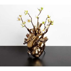 SELETTI Vase in porcelain "Love In Bloom" - Gold