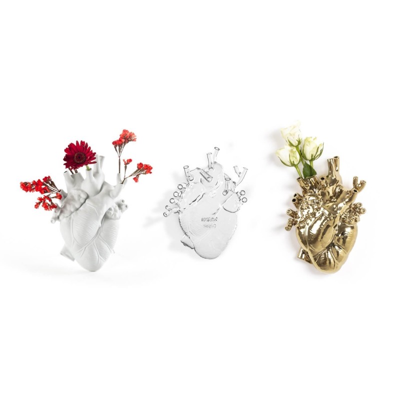 SELETTI Porseleinen vaas "Love In Bloom" - Transparant