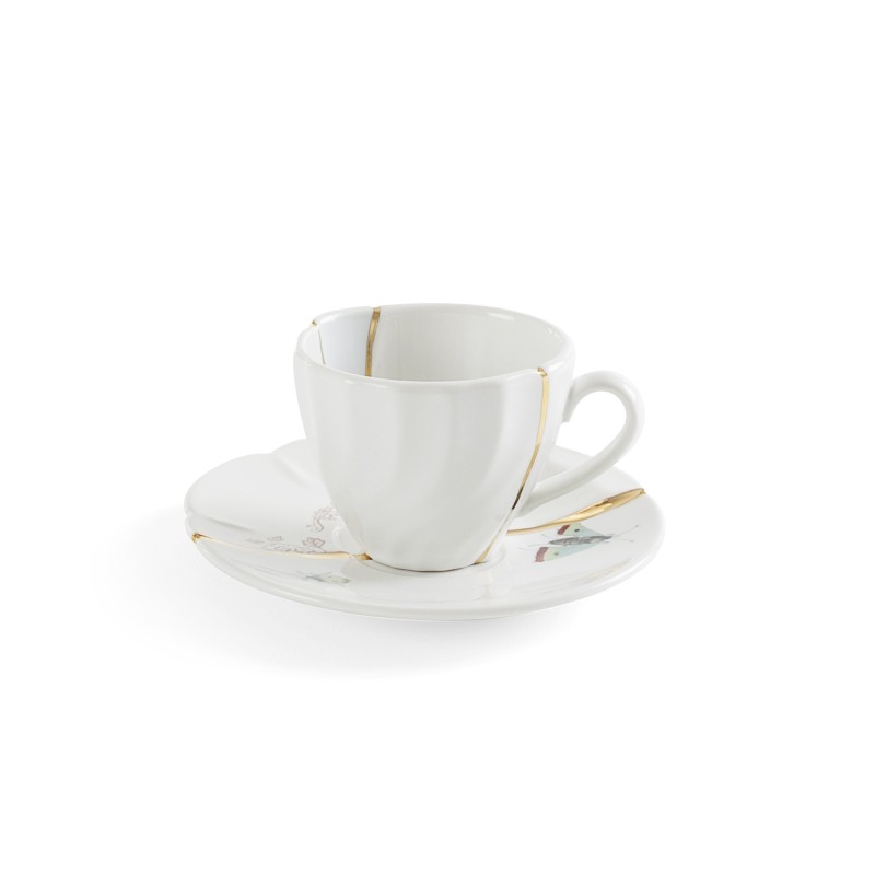 SELETTI Kintsugi Porseleinen koffietas + bord n'2