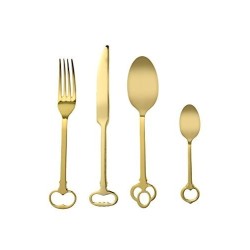 SELETTI gold-keytlery set of 24 cutlery 18/0 stainless electroplated, 6 places