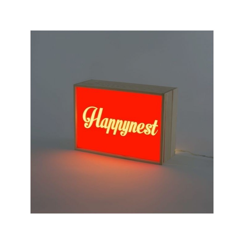 SELETTI lighthink_boxes box licht hout - Cm.30x10,5 h.21