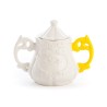 SELETTI i-wares sugar bowl in porcelain with col. Handles - yellow