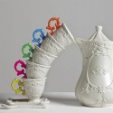 SELETTI I-wares porseleinen koffieset met col. Handvat