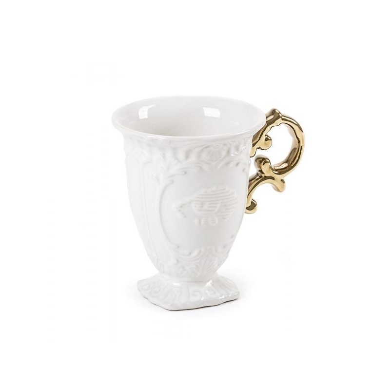 SELETTI I-wares porsleinen mok - handvat goud