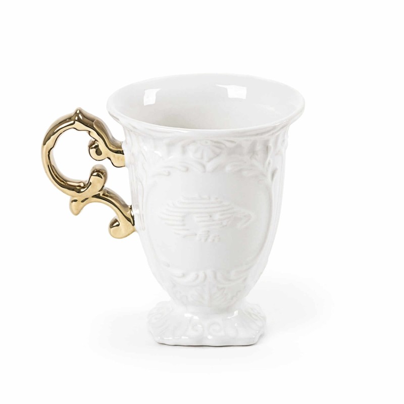 SELETTI I-wares porsleinen mok - handvat goud