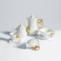 SELETTI I-wares porseleinen theekan met col. handvat goud