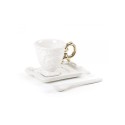 SELETTI I-wares porseleinen koffieset met col. Handvat goud
