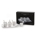 SELETTI koffieset 6 kopjes + 6 roerstaafjes + 1 dienblad in porselein