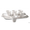 SELETTI koffieset 6 kopjes + 6 roerstaafjes + 1 dienblad in porselein