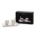 SELETTI koffieset 2 kopjes + 2 roerstaafjes + 1 dienblad