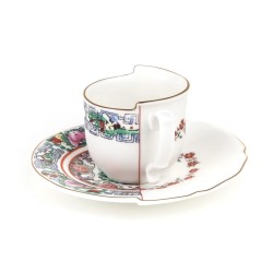 SELETTI Hybrid Porcelain coffee cup + plate  - Tamara