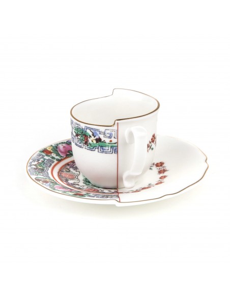 SELETTI Hybrid Porcelain coffee cup + plate  - Tamara