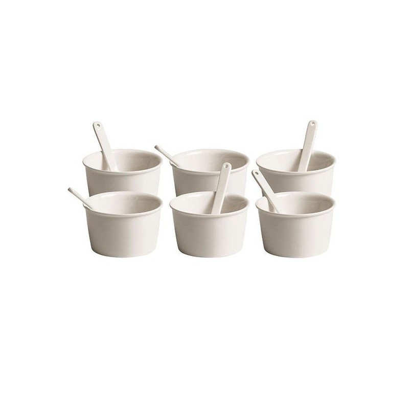 SELETTI Estetico Quotidiano ijskom en lepel - set van 6 in porselein