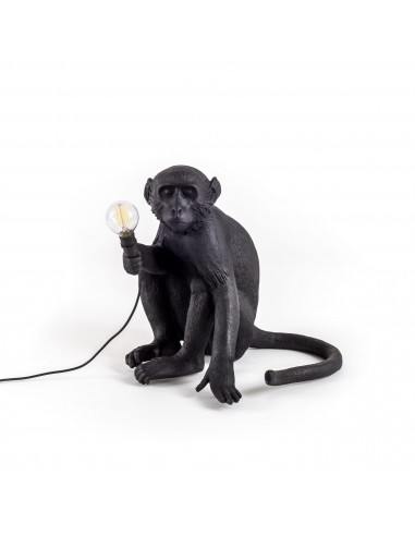 Monkey Sitting tafellamp buiten zwart