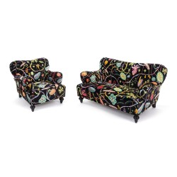 SELETTI Botanical Diva Two Seater Sofa - Black