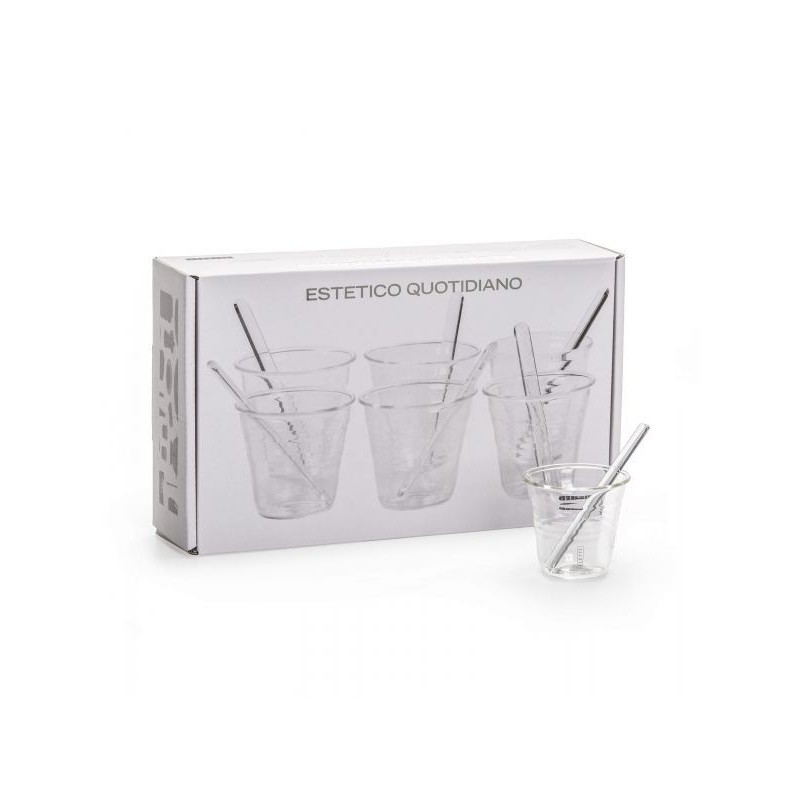 SELETTI 6-delige koffiebekerset met rietjes